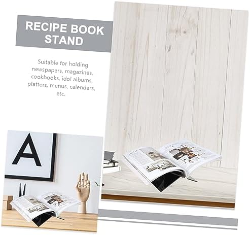 Amosfun Adjustable Cookbook Stand Black Acrylic