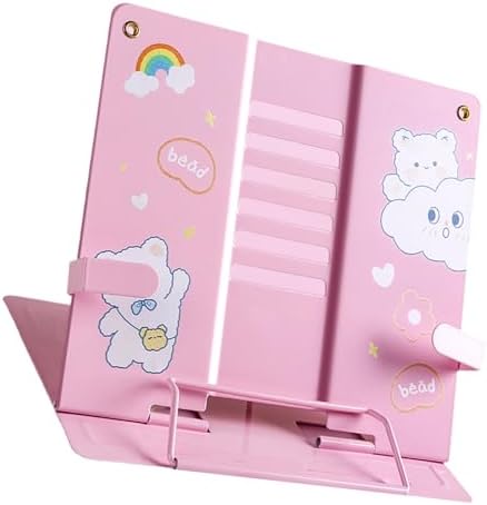 MEIBAOGE Adjustable Metal Book Stand with Page Clip