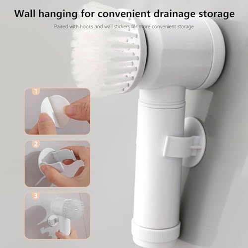 Electric Cleaning Brush with 6 Replaceable Heads