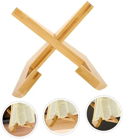 VOSAREA Portable Book Rack Lightweight Wooden Recipe Stand for Home