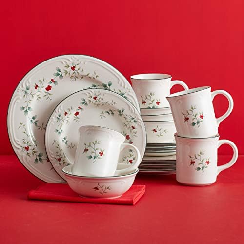 Pfaltzgraff Winterberry 16-Piece Dinnerware Set Service for 4 White
