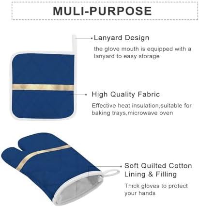 Curdesi 3PCS Oven Mitts and Pot Holders Set