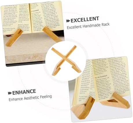 Portable Mini Wooden Recipe Bookstand for Kitchen and Home Use