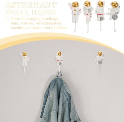 4pcs Creative Astronaut Wall Hooks for Smooth Surfaces