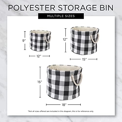 DII Medium Round Collapsible Bin 15x12 Gray