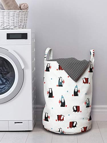 Ambesonne Laundry Basket with Drawstring Closure