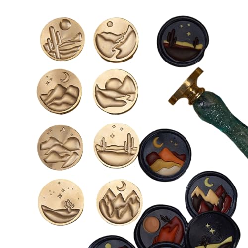 Star and Moon Wax Seal Stamp Head Replacement Brass No Handle