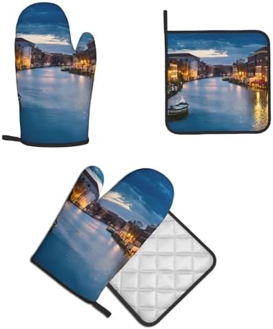 Quopvn Venetian Night Oven Mitts 2pcs Set