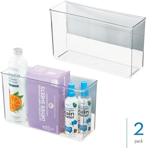 iDesign Magnetic Organizer Bins - Set of 2 - Clear 1