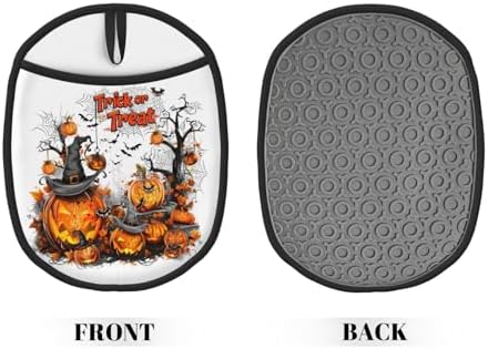 Buewutiry Halloween Silicone Oven Mitts with Pocket and Hanging Loop