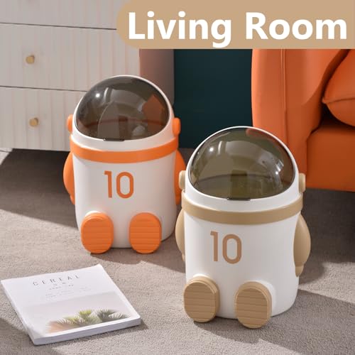 URALFA Astronaut Trash Can 12L Khaki with Swing Lid