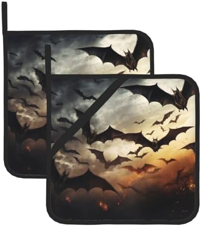 XIyueZone 2PCS Halloween Flying Bats Oven Mitts