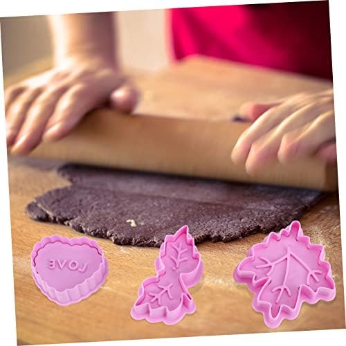 DECHOUS 2 Sets Cookie Cutters Baking Molds Kit Purple Plastic