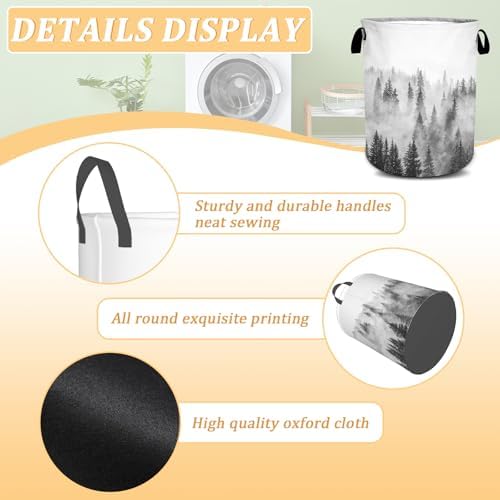 Misty Foggy Mountain Laundry Basket - Foldable Waterproof Oxford