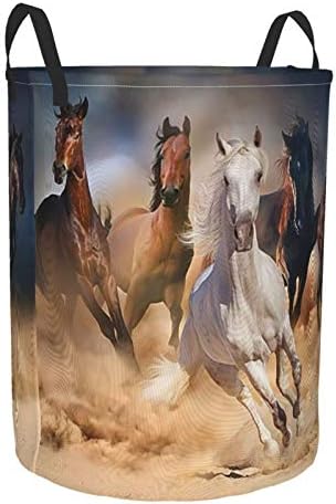 KiuLoam Running Horses Laundry Basket with Handle