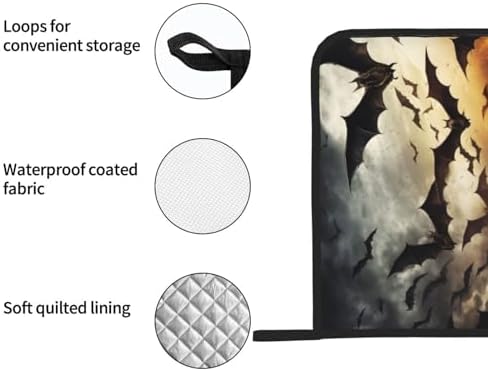XIyueZone 2PCS Halloween Flying Bats Oven Mitts