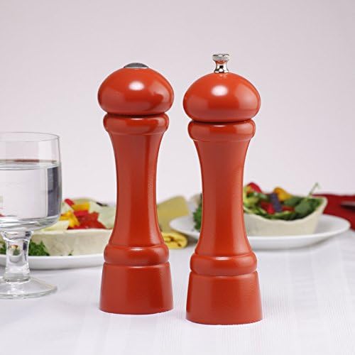 Chef Specialties 8 Inch Butternut Orange Pepper Mill and Salt Shaker Set