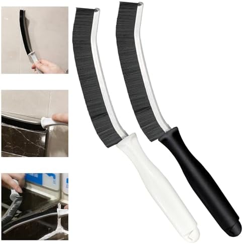 2Pcs Hard Bristle Crevice Cleaning Brush for Kitchen Bathroom and Windows