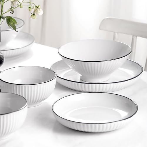 Christian Siriano Lustra Dinnerware Set for 4 16-Piece Stoneware