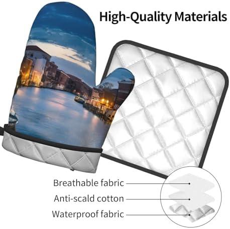 Quopvn Venetian Night Oven Mitts 2pcs Set