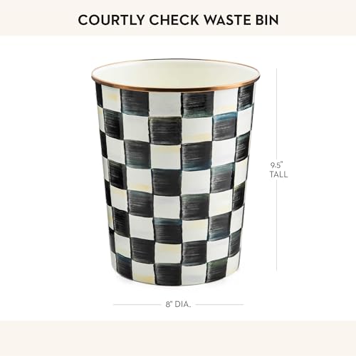 MACKENZIE-CHILDS Decorative Black-and-White Waste Bin