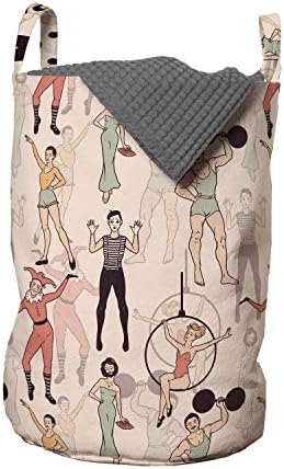 Ambesonne Circus Laundry Bag Multicolor 13 x 19