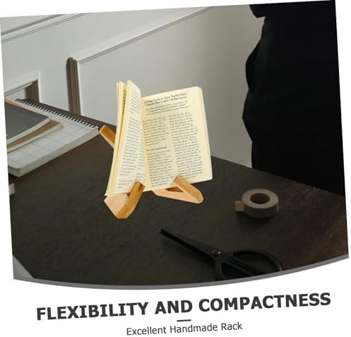 Portable Mini Wooden Recipe Bookstand for Kitchen and Home Use