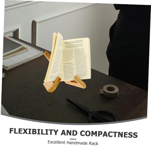 VOSAREA Portable Book Rack Lightweight Wooden Recipe Stand for Home