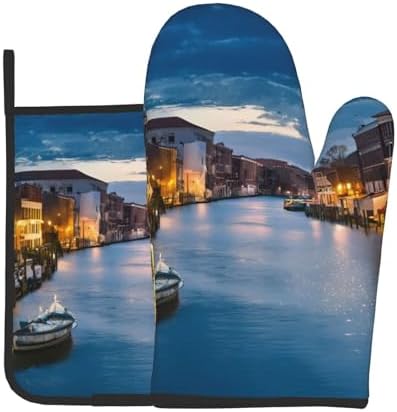 Quopvn Venetian Night Oven Mitts 2pcs Set