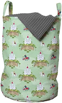 Ambesonne Prince Laundry Bag with Horse and Castle Design