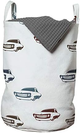 Ambesonne Car Laundry Bag - 13x19 Retro Muscle Cars