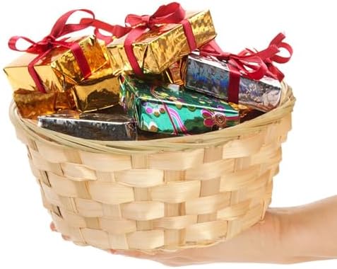 TOPZEA 10 Pack Round Bamboo Wicker Food Baskets