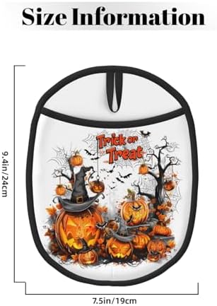 Buewutiry Halloween Silicone Oven Mitts with Pocket and Hanging Loop