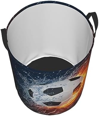 Gbuzozie Soccer Ball Laundry Hamper with Fire Water Design