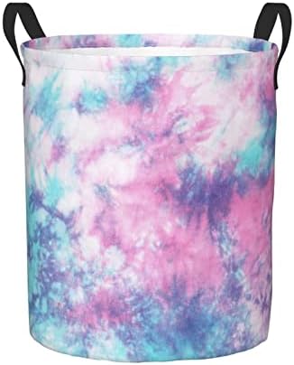 Dujiea Foldable Laundry Basket with Funny Tie Dye Design