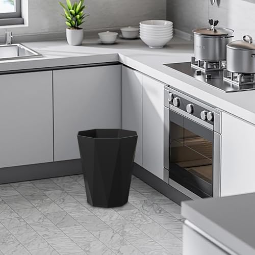 Compact Black Trash Can for Bathrooms and Offices
