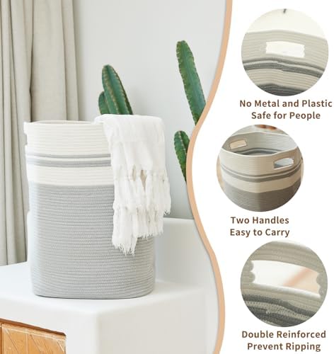 Casaphoria Woven Rope Laundry Hamper - Light Gray