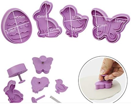 HHmei 4Pcs Cute Butterfly Rabbit Egg Mold Set