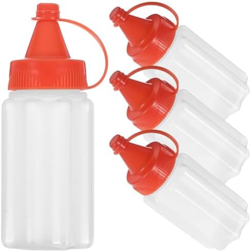 4pcs Metal Condiment Squeeze Bottles Portable Kitchen Tools