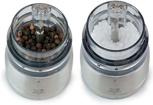Peugeot Daman Duo Electric Pepper and Salt Mill Set of 2 Iridescent Black