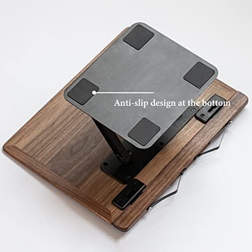 UHRLGHS Wood Cookbook Stand with Paper Clips