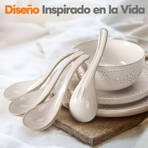 Artena 16-Piece Embossed White Dinnerware Set 1