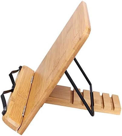 Adjustable Wood Cookbook Stand for Reading and Cooking