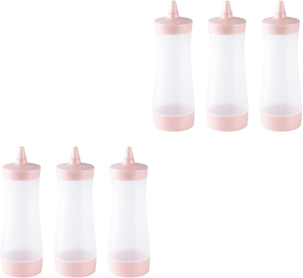 DOITOOL 6PCS Pink Condiment Squeeze Bottles with Cap