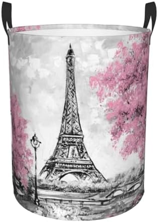 CooBex Large Pink Laundry Basket with Handles