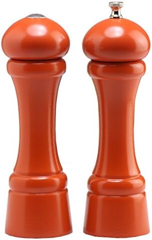 Chef Specialties 8 Inch Butternut Orange Pepper Mill and Salt Shaker Set