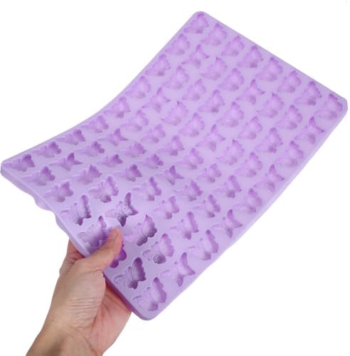 Hoement DIY Butterfly Fondant Silicone Cookie Mold 72 Grid Reusable