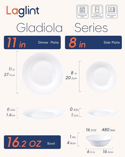 LaGlint 18-Piece Opal Glass Dinnerware Set