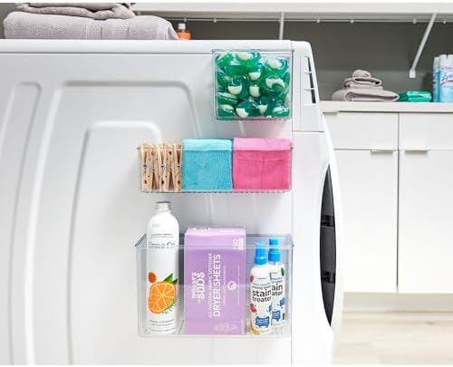 iDesign Magnetic Organizer Bins - Set of 2 - Clear 1