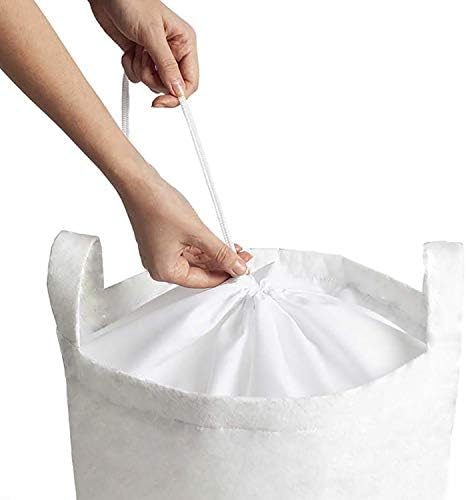 Ambesonne Laundry Basket with Handles and Drawstring Closure